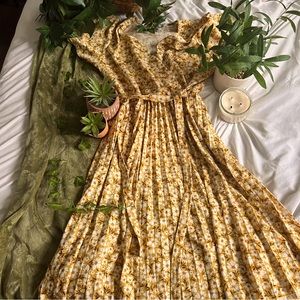 yellow floral flower wrap plus size dress